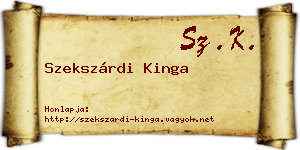 Szekszárdi Kinga névjegykártya