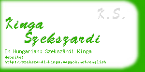 kinga szekszardi business card
